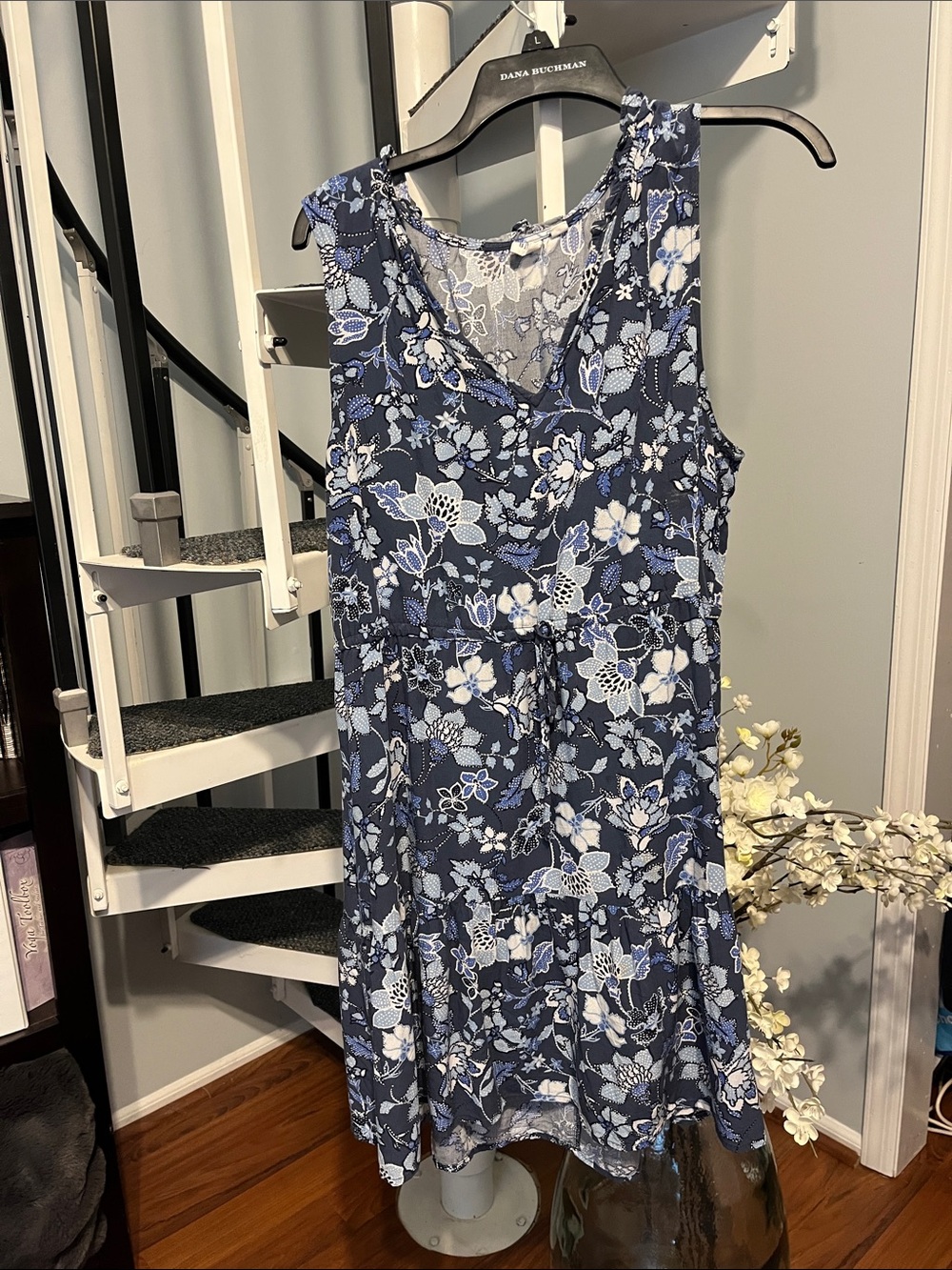 GAP Navy Blue Floral Sleeveless Mini Dress